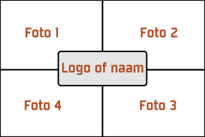 fotohokje photobooth Template indeling met 4 fotos